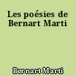 Les poésies de Bernart Marti