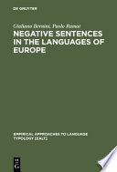 Negative sentences in the languages of Europe : a typological approach