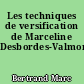 Les techniques de versification de Marceline Desbordes-Valmore
