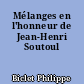 Mélanges en l'honneur de Jean-Henri Soutoul