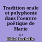 Tradition orale et polyphonie dans l'oeuvre poétique de Marie Noël (1883-1967) �étude métrique