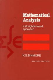 Mathematical analysis : a straightforward approach