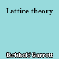 Lattice theory