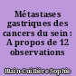 Métastases gastriques des cancers du sein : A propos de 12 observations cliniques