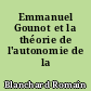 Emmanuel Gounot et la théorie de l'autonomie de la volonté