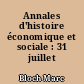 Annales d'histoire économique et sociale : 31 juillet 1938
