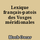Lexique français-patois des Vosges méridionales