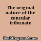 The original nature of the consular tribunate