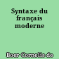 Syntaxe du français moderne
