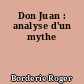 Don Juan : analyse d'un mythe