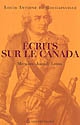 Ecrits sur le Canada : Mémoires-Journal-Lettres