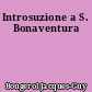 Introsuzione a S. Bonaventura