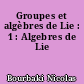 Groupes et algèbres de Lie : 1 : Algebres de Lie