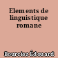 Elements de linguistique romane