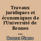 Travaux juridiques et économiques de l'Université de Rennes : Tome XVIII