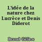 L'idée de la nature chez Lucrèce et Denis Diderot