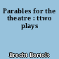 Parables for the theatre : ttwo plays