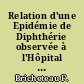 Relation d'une Epidémie de Diphthérie observée à l'Hôpital des Enfants pendant l'année 1859