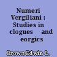 Numeri Vergiliani : Studies in Ȩclogues ̧and Ģeorgics