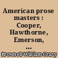 American prose masters : Cooper, Hawthorne, Emerson, Poe, Lowell, Henry James