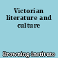 Victorian literature and culture