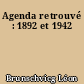 Agenda retrouvé : 1892 et 1942