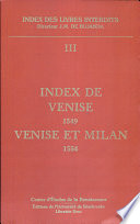 Index des livres interdits : III : Index de Venise, 1549, Venise et Milan, 1554