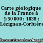 Carte géologique de la France à 1:50 000 : 1038 : Lézignan-Corbières
