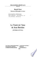 Le Traité de l'âme de Jean Buridan : [De prima lectura]