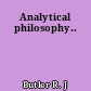 Analytical philosophy..