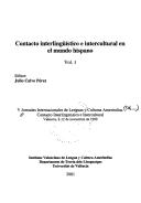 Contacto interlingüístico e intercultural en el mundo hispano