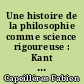 Une histoire de la philosophie comme science rigoureuse : Kant philosophe newtonien