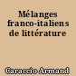 Mélanges franco-italiens de littérature