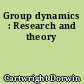 Group dynamics : Research and theory