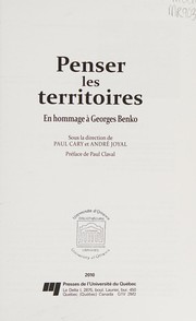 Penser les territoires : En hommage à Georges Benko