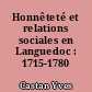 Honnêteté et relations sociales en Languedoc : 1715-1780