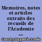 Memoires, notes et articles extraits des recueils de l'Academie des sciences : 13 : Table generale