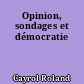 Opinion, sondages et démocratie