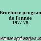 Brochure-programme de l'année 1977-78