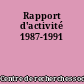 Rapport d'activité 1987-1991