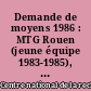 Demande de moyens 1986 : MTG Rouen (jeune équipe 1983-1985), dossier de demande création d'une unité associée au CNRS, juin 1985 : rapport scientifique [1985-1986]