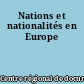 Nations et nationalités en Europe