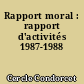 Rapport moral : rapport d'activités 1987-1988