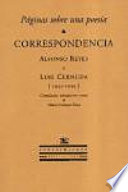 Páginas sobre una poesía : correspendencia, Alfonso Reyes y Luis Cernuda (1932-1959)