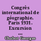 Congrès international de géographie. Paris 1931. Excursion A I. Jura. Préalpes de Savoie. Directeurs : G. Chabot et A. Cholley