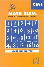 Math élem., CM1 : cycle des approfondissements : livre du maître
