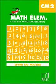 Math élem., CM2 : cycle des approfondissements : livre du maître