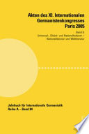 Akten des XI. Internationalen Germanistenkongresses Paris 2005 : "Germanistik im Konflikt der Kulturen" : Band 8
