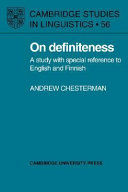 On definiteness : a study with special reference to English and Finnish