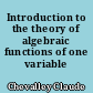 Introduction to the theory of algebraic functions of one variable